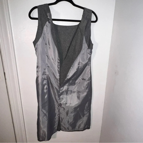 Claudio Nucci,11/12,sleeveless gray tweed print lined rear zip/vent sheath dress - Picture 10 of 12